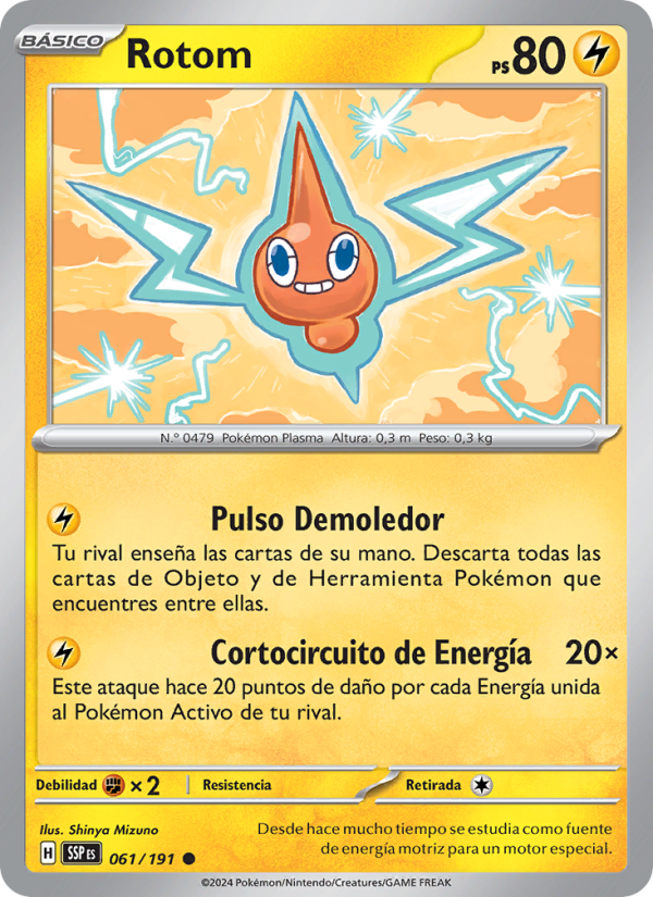 Rotom 061 — Chispas Fulgurantes (Spanish Pokémon TCG card)