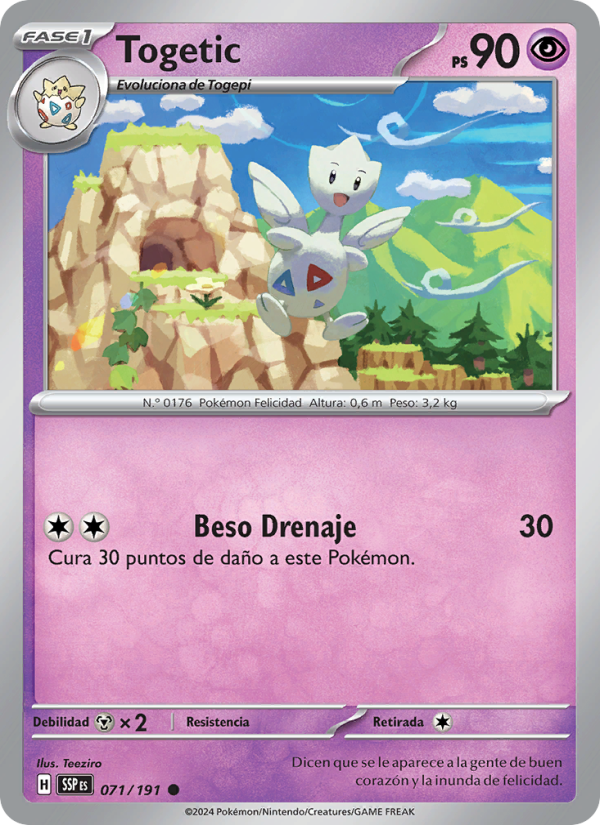 Togetic 071 — Chispas Fulgurantes (Spanish Pokémon TCG card)
