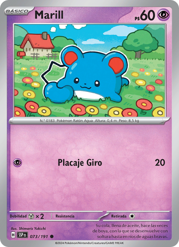 Marill 073 — Chispas Fulgurantes (Spanish Pokémon TCG card)