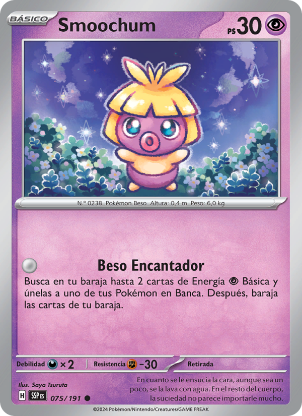 Smoochum 075 — Chispas Fulgurantes (Spanish Pokémon TCG card)