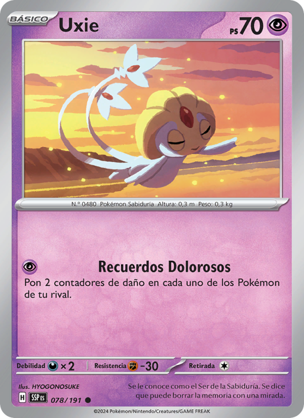 Uxie 078 — Chispas Fulgurantes (Spanish Pokémon TCG card)