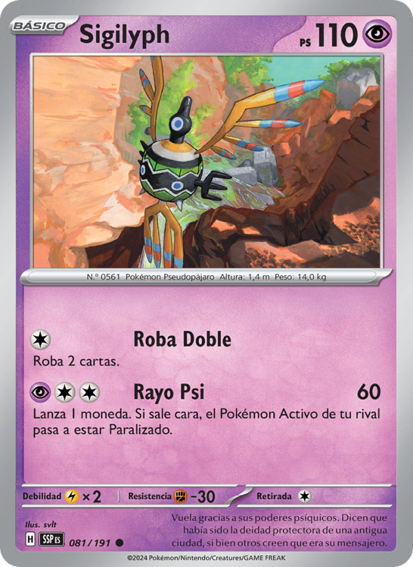 Sigilyph 081 — Chispas Fulgurantes (Spanish Pokémon TCG card)