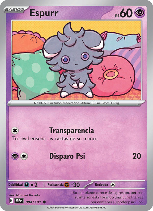 Espurr 084 — Chispas Fulgurantes (Spanish Pokémon TCG card)
