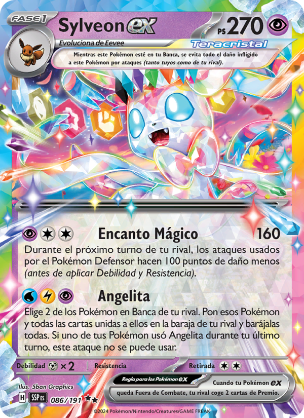 Sylveon ex 086 — Chispas Fulgurantes (Spanish Pokémon TCG card)