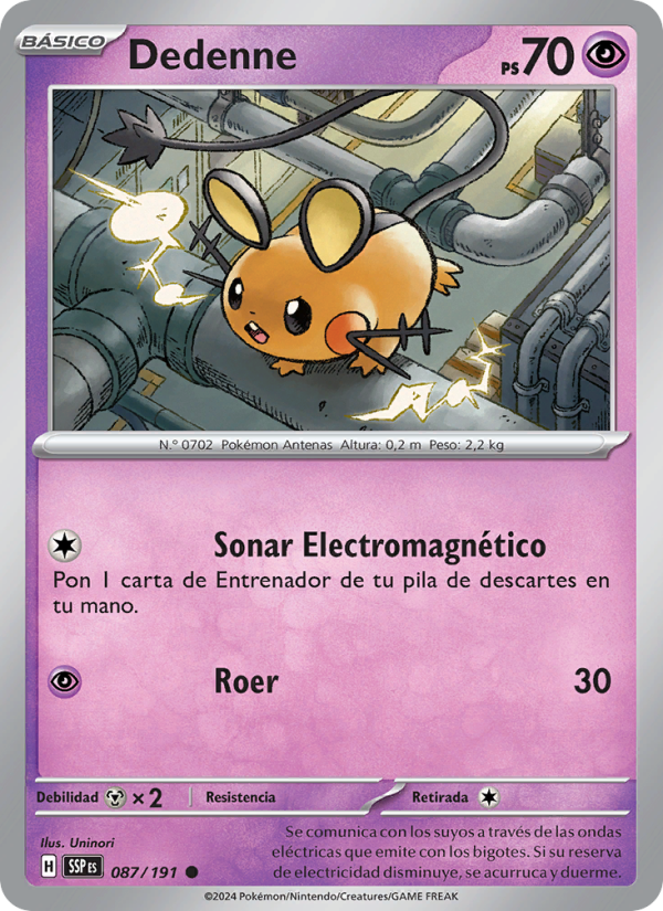 Dedenne 087 — Chispas Fulgurantes (Spanish Pokémon TCG card)