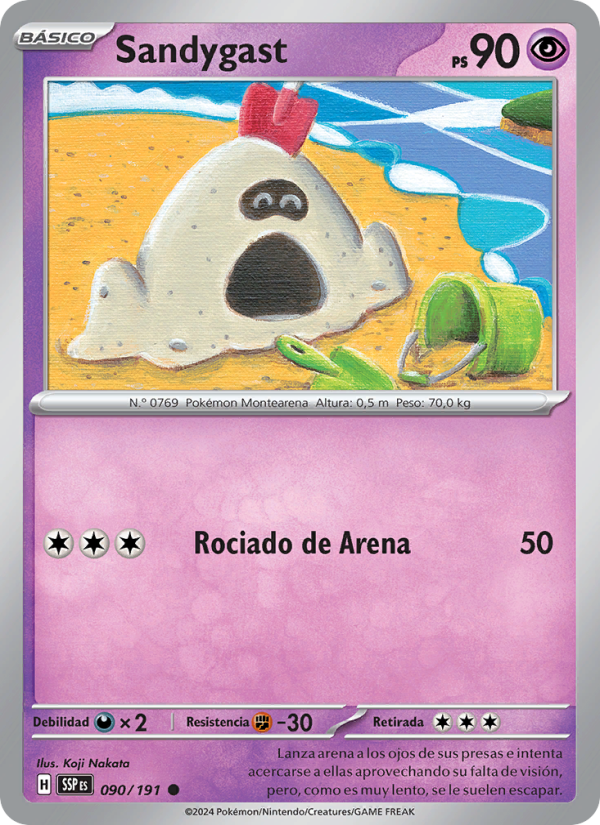 Sandygast 090 — Chispas Fulgurantes (Spanish Pokémon TCG card)