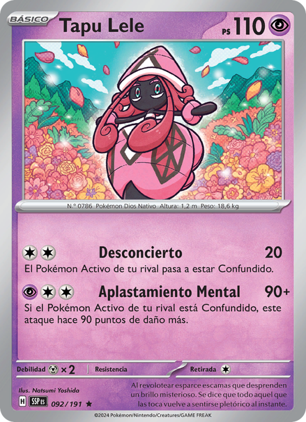 Tapu Lele 092 — Chispas Fulgurantes (Spanish Pokémon TCG card)
