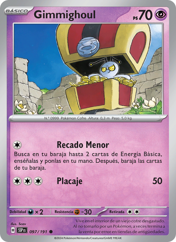 Gimmighoul 097 — Chispas Fulgurantes (Spanish Pokémon TCG card)