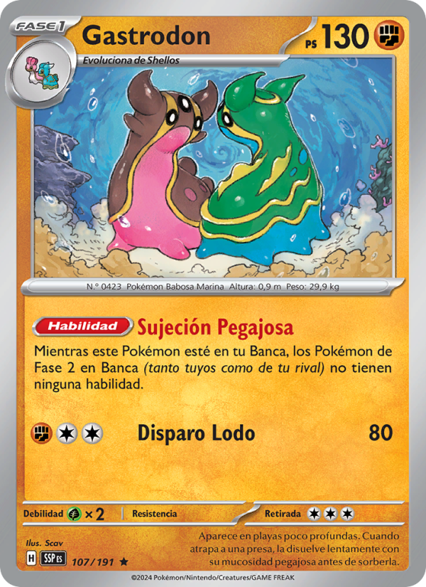 Gastrodon 107 — Chispas Fulgurantes (Spanish Pokémon TCG card)