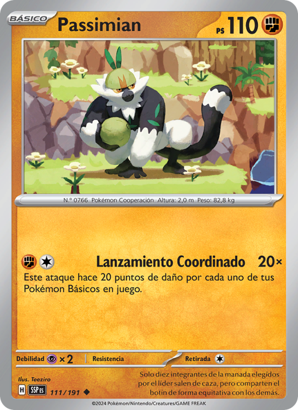 Passimian 111 — Chispas Fulgurantes (Spanish Pokémon TCG card)