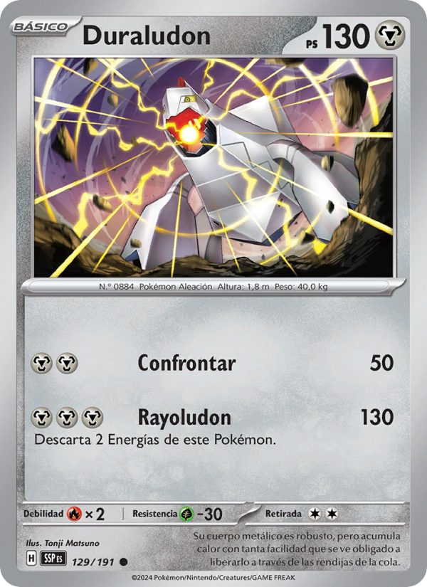 Duraludon 129 — Chispas Fulgurantes (Spanish Pokémon TCG card)