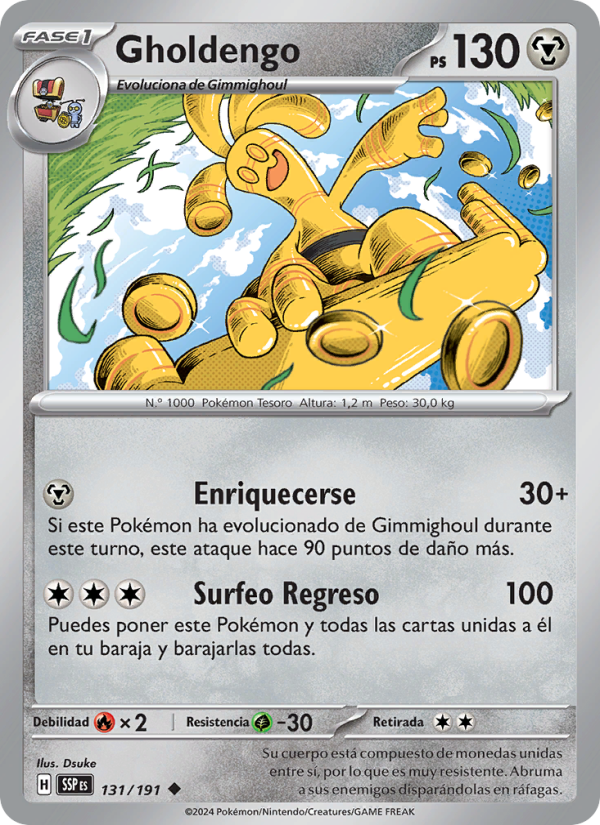 Gholdengo 131 — Chispas Fulgurantes (Spanish Pokémon TCG card)