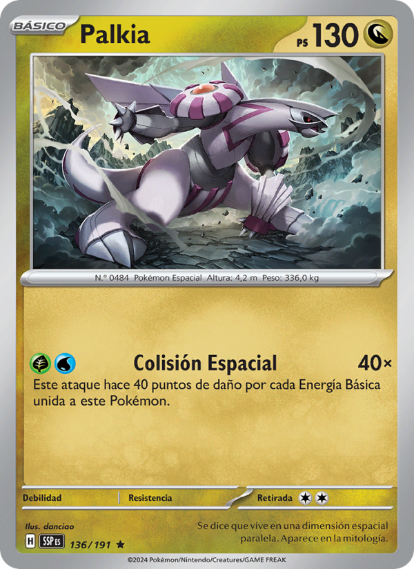Palkia 136 — Chispas Fulgurantes (Spanish Pokémon TCG card)