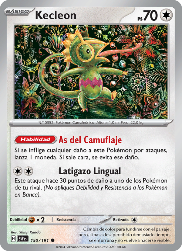 Kecleon 150 — Chispas Fulgurantes (Spanish Pokémon TCG card)