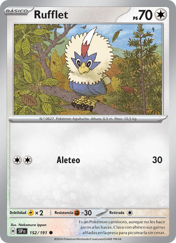 Rufflet 152 — Chispas Fulgurantes (Spanish Pokémon TCG card)