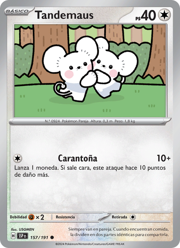 Tandemaus 157 — Chispas Fulgurantes (Spanish Pokémon TCG card)