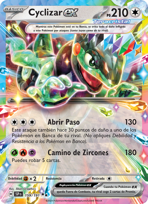 Cyclizar ex 159 — Chispas Fulgurantes (Spanish Pokémon TCG card)