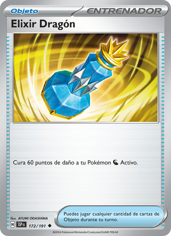 Elixir Dragón 172 — Chispas Fulgurantes (Spanish Pokémon TCG card)