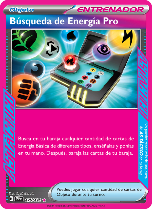 Búsqueda de Energía Pro 176 — Chispas Fulgurantes (Spanish Pokémon TCG card)