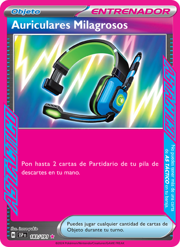 Auriculares Milagrosos 183 — Chispas Fulgurantes (Spanish Pokémon TCG card)