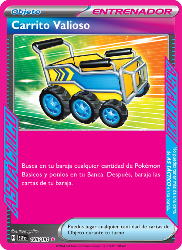 Carrito Valioso 185 — Chispas Fulgurantes (Spanish Pokémon TCG card)