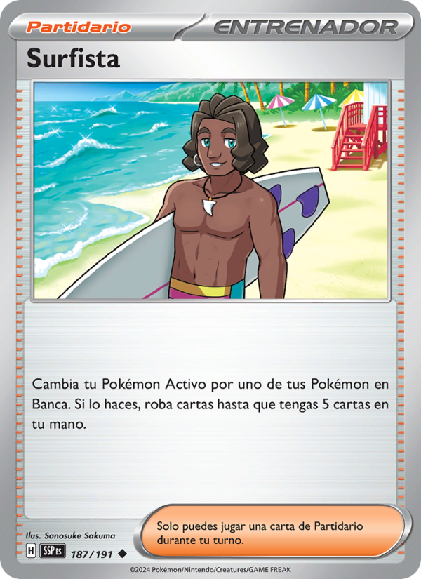 Surfista 187 — Chispas Fulgurantes (Spanish Pokémon TCG card)