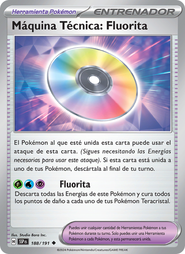 Máquina Técnica: Fluorita 188 — Chispas Fulgurantes (Spanish Pokémon TCG card)