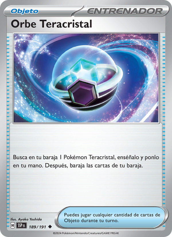 Orbe Teracristal 189 — Chispas Fulgurantes (Spanish Pokémon TCG card)