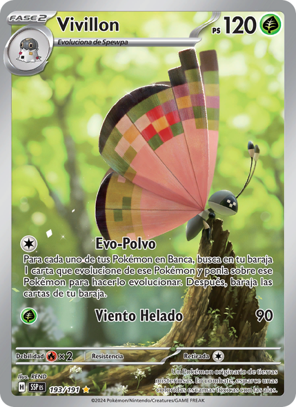Vivillon 193 — Chispas Fulgurantes (Spanish Pokémon TCG card)