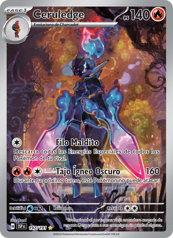 Ceruledge 197 — Chispas Fulgurantes (Spanish Pokémon TCG card)