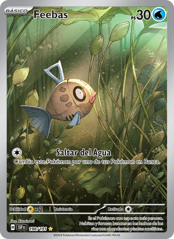 Feebas 198 — Chispas Fulgurantes (Spanish Pokémon TCG card)