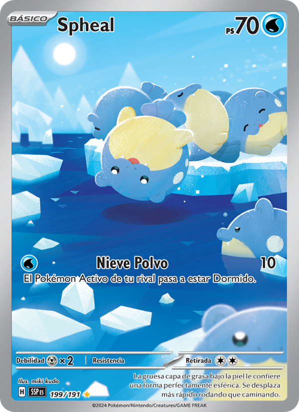 Spheal 199 — Chispas Fulgurantes (Spanish Pokémon TCG card)