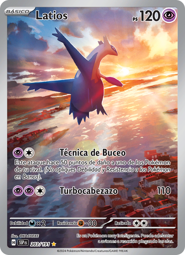 Latios 203 — Chispas Fulgurantes (Spanish Pokémon TCG card)