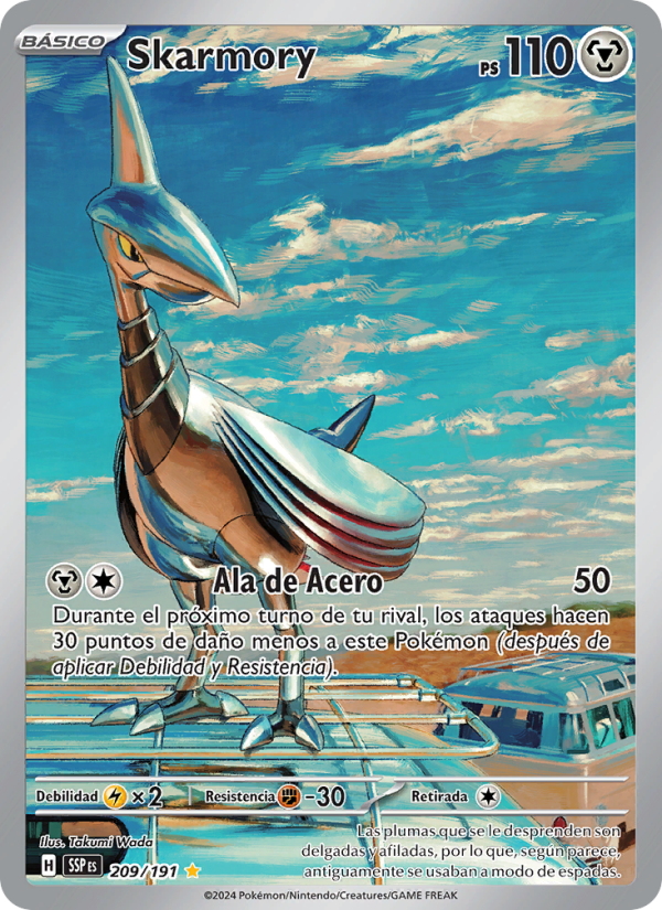 Skarmory 209 — Chispas Fulgurantes (Spanish Pokémon TCG card)