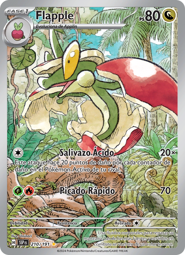 Flapple 210 — Chispas Fulgurantes (Spanish Pokémon TCG card)