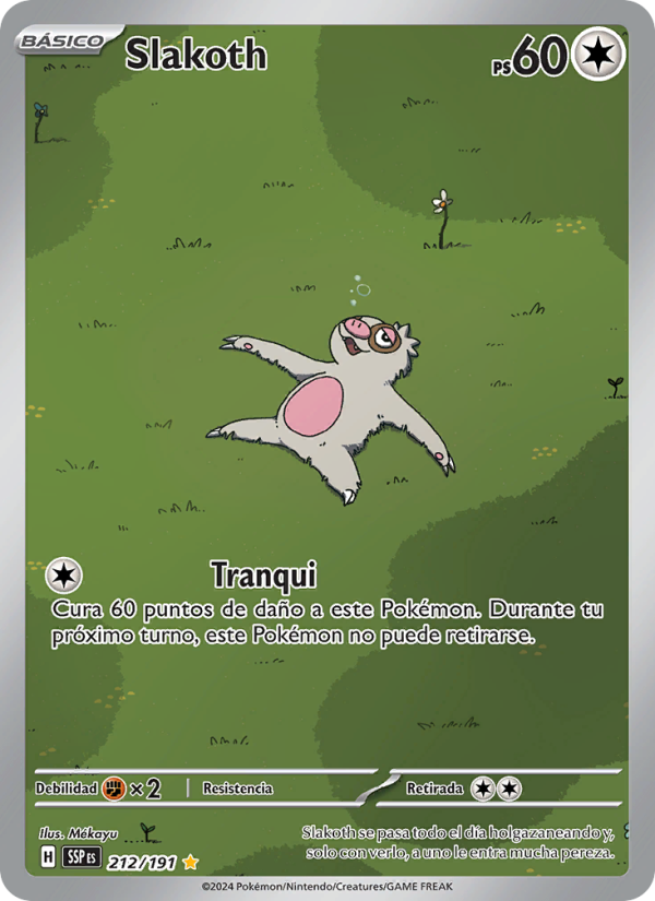 Slakoth 212 — Chispas Fulgurantes (Spanish Pokémon TCG card)