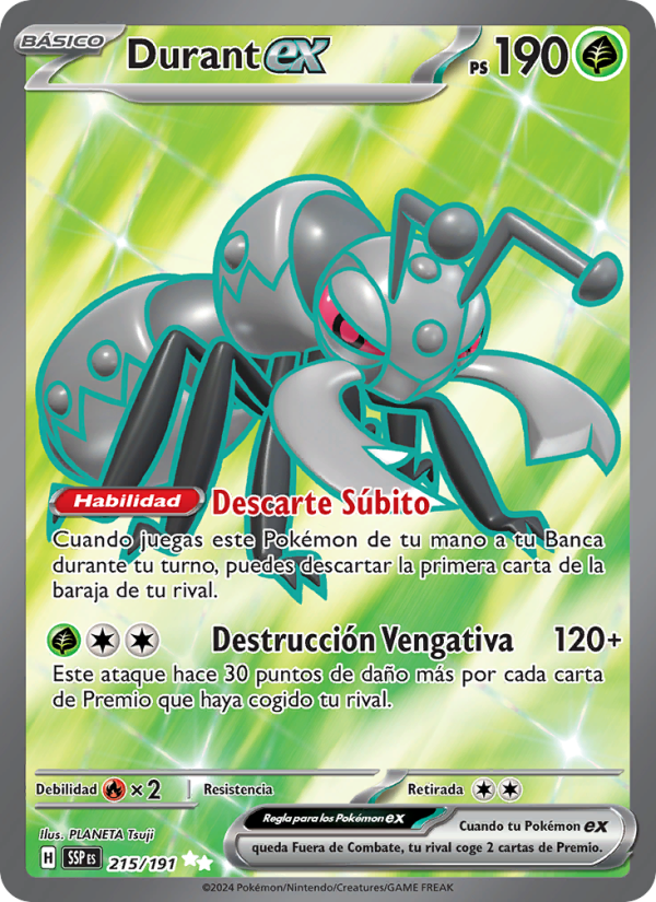 Durant ex 215 — Chispas Fulgurantes (Spanish Pokémon TCG card)