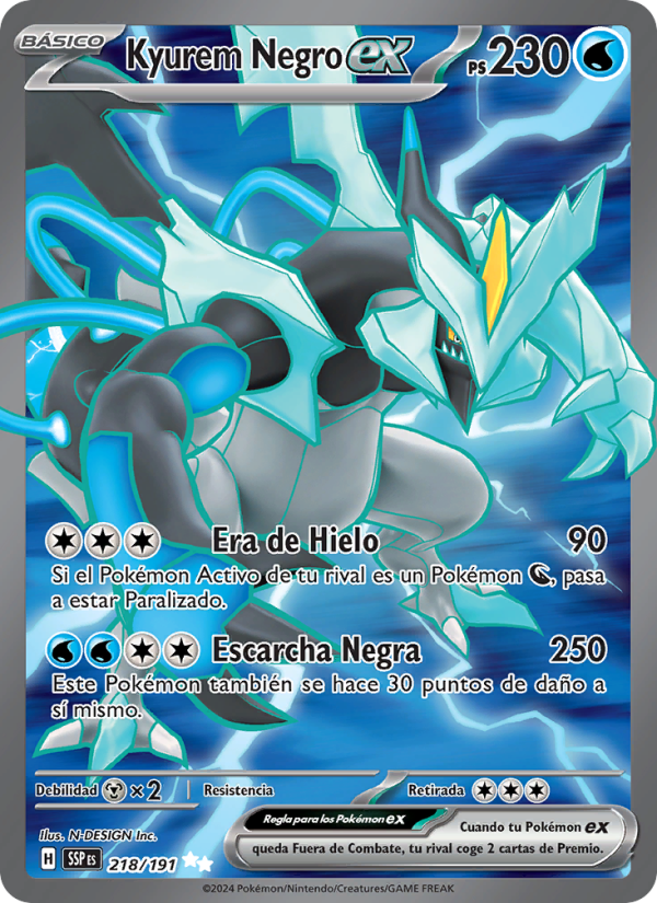 Kyurem Negro ex 218 — Chispas Fulgurantes (Spanish Pokémon TCG card)