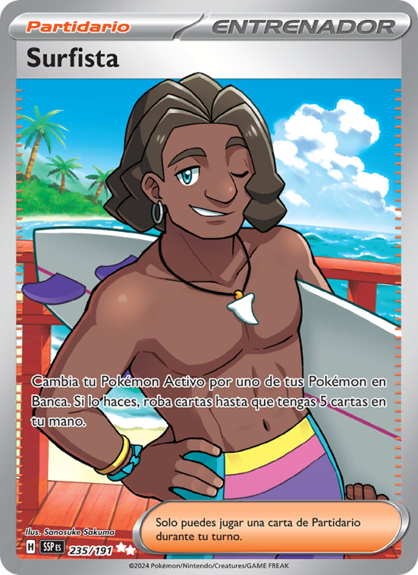 Surfista 235 — Chispas Fulgurantes (Spanish Pokémon TCG card)