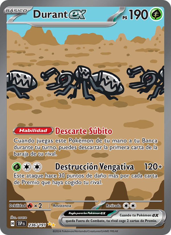 Durant ex 236 — Chispas Fulgurantes (Spanish Pokémon TCG card)