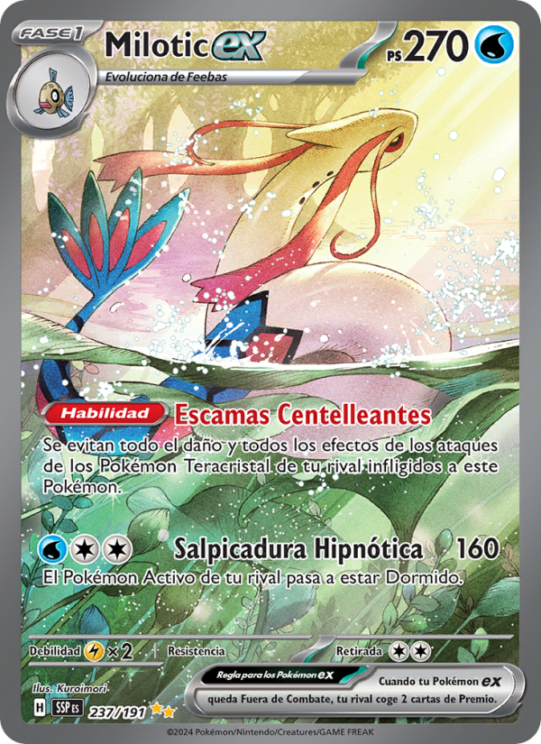 Milotic ex 237 — Chispas Fulgurantes (Spanish Pokémon TCG card)