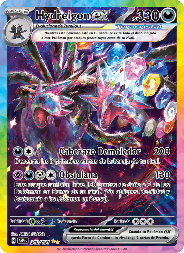 Hydreigon ex 240 — Chispas Fulgurantes (Spanish Pokémon TCG card)