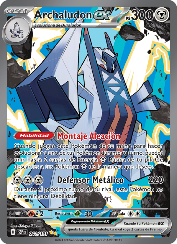 Archaludon ex 241 — Chispas Fulgurantes (Spanish Pokémon TCG card)