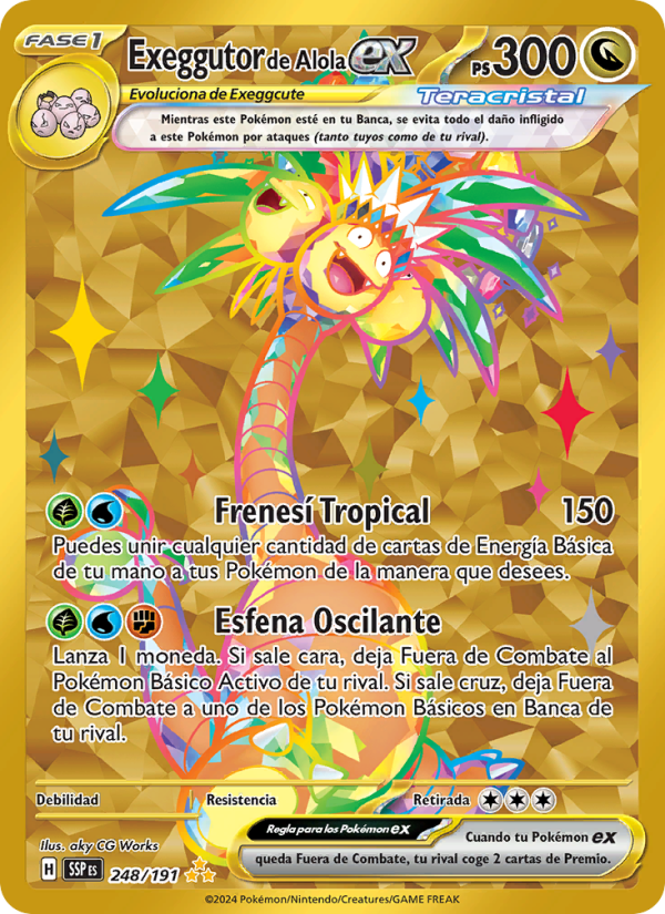Exeggutor de Alola ex 248 — Chispas Fulgurantes (Spanish Pokémon TCG card)