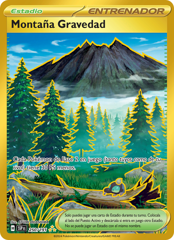 Montaña Gravedad 250 — Chispas Fulgurantes (Spanish Pokémon TCG card)