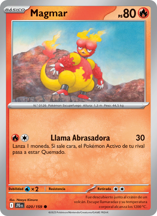 Magmar 020 — Juntos de Aventuras (Spanish Pokémon TCG card)