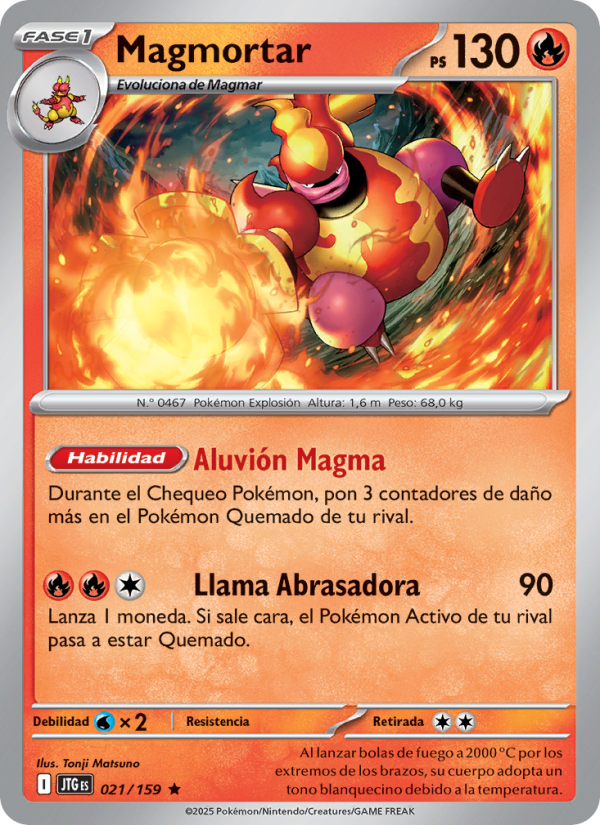 Magmortar 021 — Juntos de Aventuras (Spanish Pokémon TCG card)