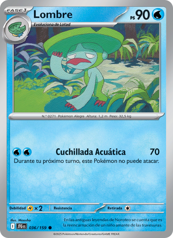 Lombre 036 — Juntos de Aventuras (Spanish Pokémon TCG card)