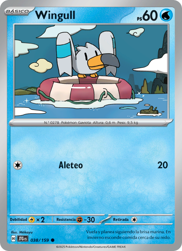 Wingull 038 — Juntos de Aventuras (Spanish Pokémon TCG card)