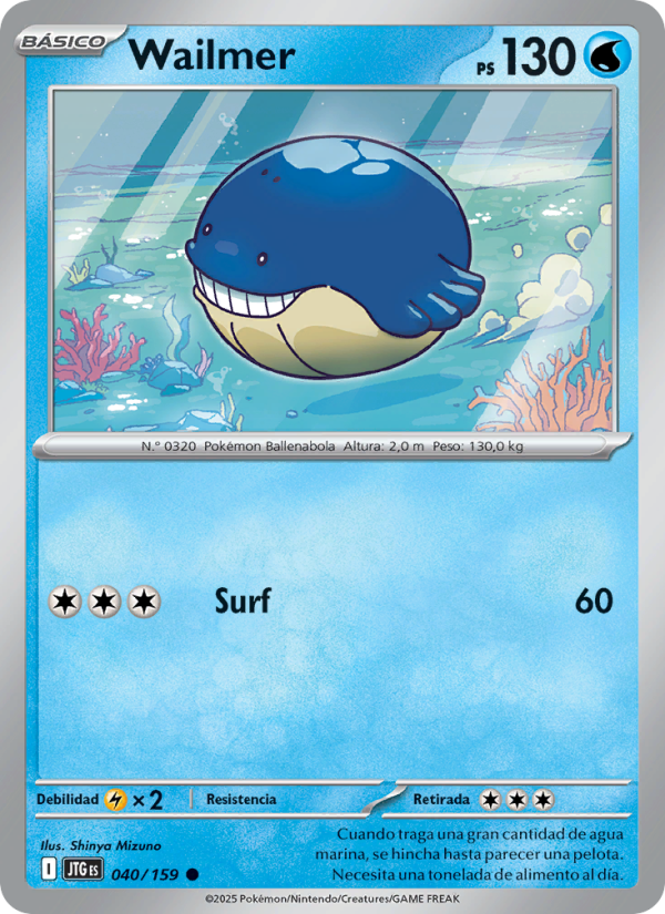 Wailmer 040 — Juntos de Aventuras (Spanish Pokémon TCG card)